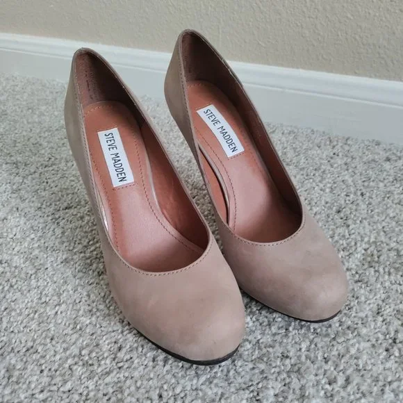 Steve Madden “Triggerr” Brown Suede Heels Size 6 - Picture 1 of 9